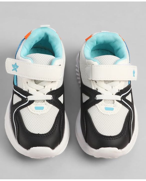 Cute Walk by Babyhug Velcro Closure Star Printed Sneakers - White