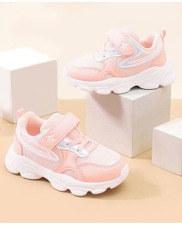 Cute Walk by Babyhug Velcro Closure Solid Sneaker- Pink