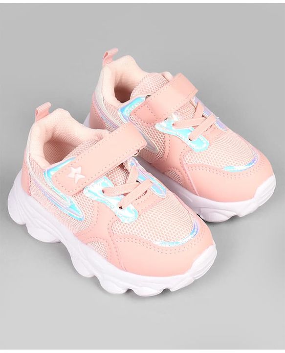 Cute Walk by Babyhug Velcro Closure Solid Sneaker- Pink