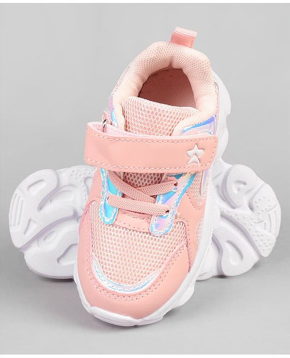 Cute Walk by Babyhug Velcro Closure Solid Sneaker- Pink