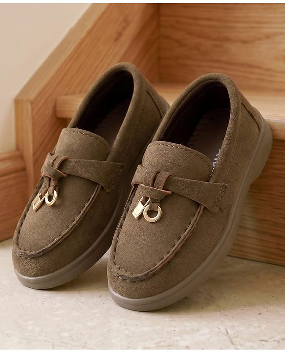 Cute Walk by Babyhug Slip On Formal & Party Wear Shoes With Applique - Brown