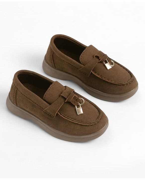 Cute Walk by Babyhug Slip On Formal & Party Wear Shoes With Applique - Brown