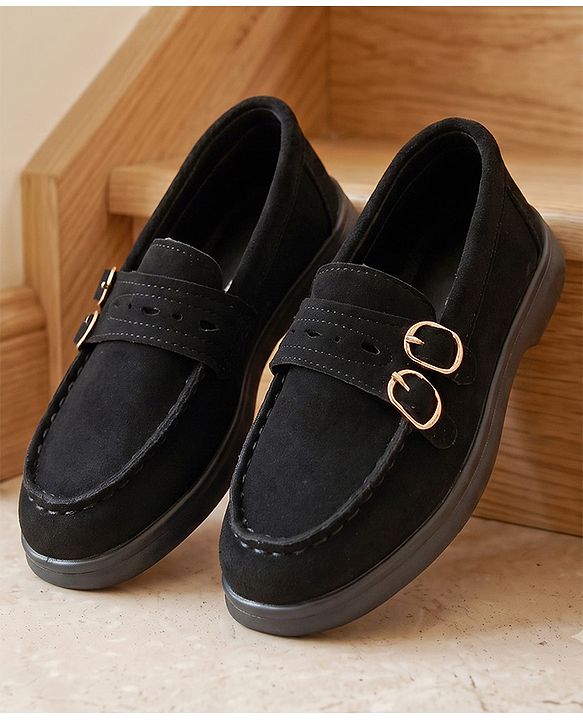 Cute Walk by Babyhug Slip On Formal & Party Wear Shoes With Applique - Black