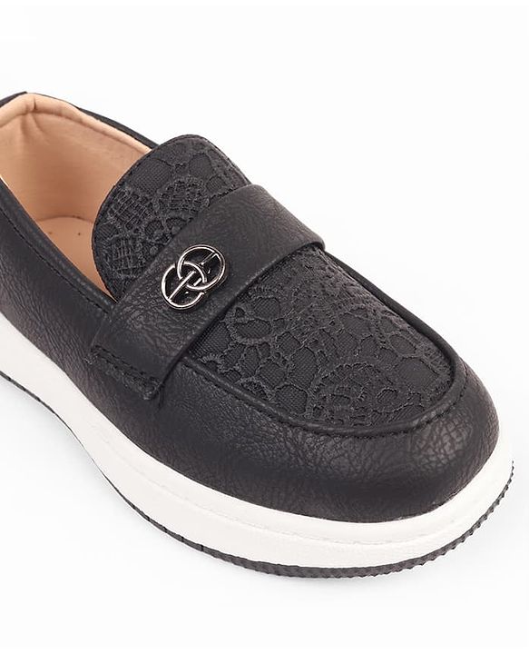 Cute Walk by Babyhug Slip On Solid Formal & Party Wear Shoes  - Black