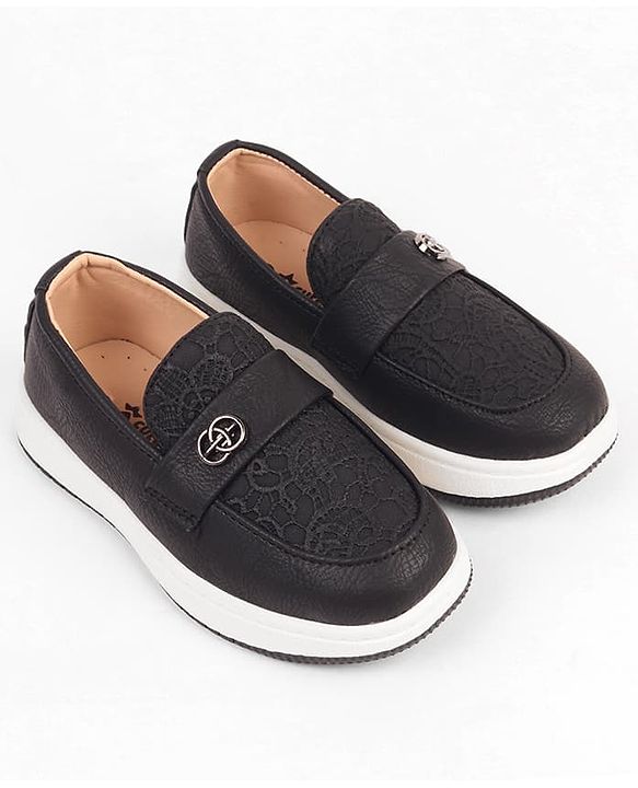 Cute Walk by Babyhug Slip On Solid Formal & Party Wear Shoes  - Black