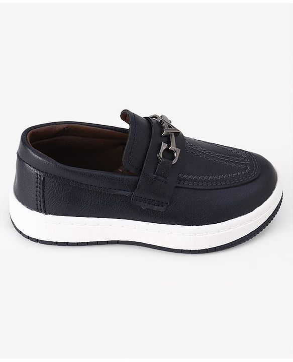 Cute Walk by Babyhug Slip On Party Wear Loafers with Metal Applique - Navy