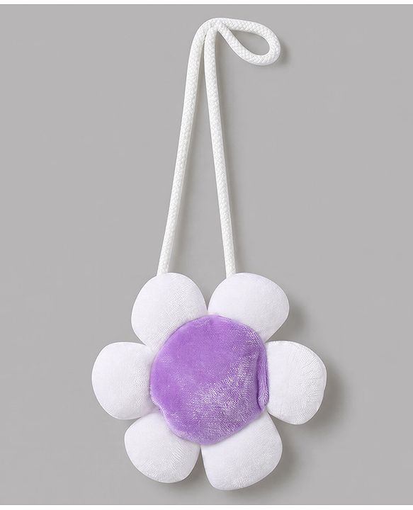 Babyhug Cotton Woven Frock and Inner Tee and Purse with Full Sleeves and Pretty Text Embroidery - Lavender