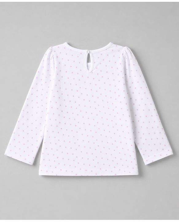 Babyhug Cotton Woven Frock and Inner Tee and Purse with Full Sleeves and Pretty Text Embroidery - Lavender
