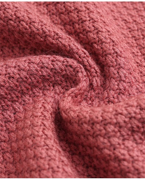 Babyhug Knit Front Open Sweater with Full Sleeves & Cable Knit Design in Pink