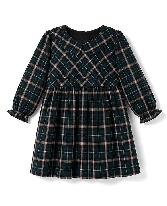 Babyhug Cotton Woven Frock and Leggings with Full Sleeves and Checked Print in Multi Color for 18-24 Months