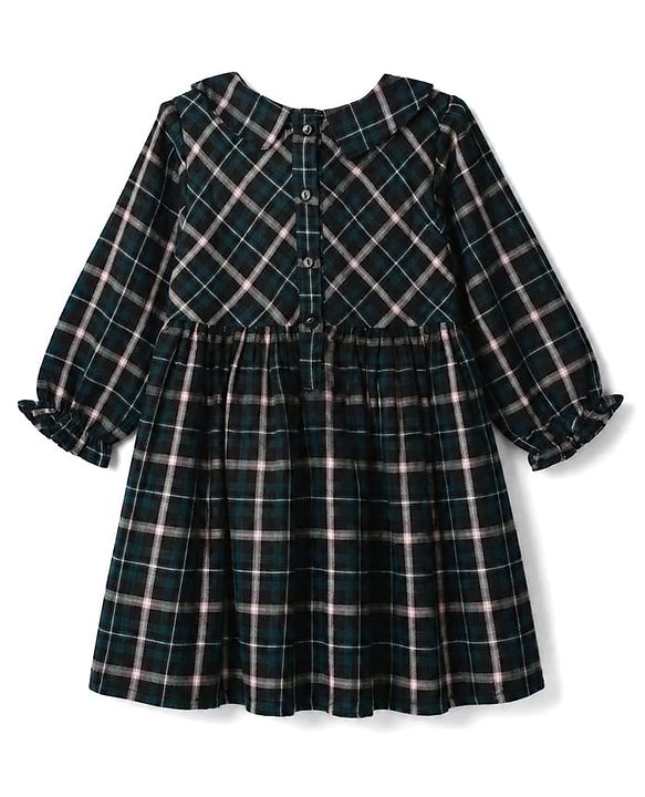 Babyhug Cotton Woven Frock and Leggings with Full Sleeves and Checked Print in Multi Color for 18-24 Months