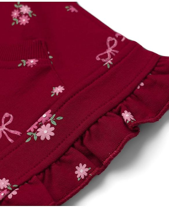 Babyhug Cotton Heavy Gauge Terry Terry Knit Sweatshirt With Full Sleeves and Love Foil Print in Maroon