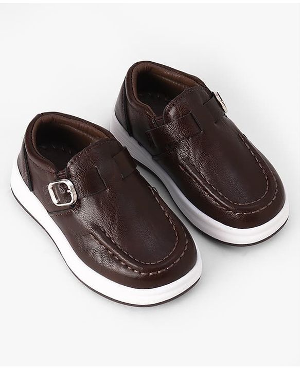 Cute Walk by Babyhug Buckle Closure Party Wear Shoes - Dark Brown