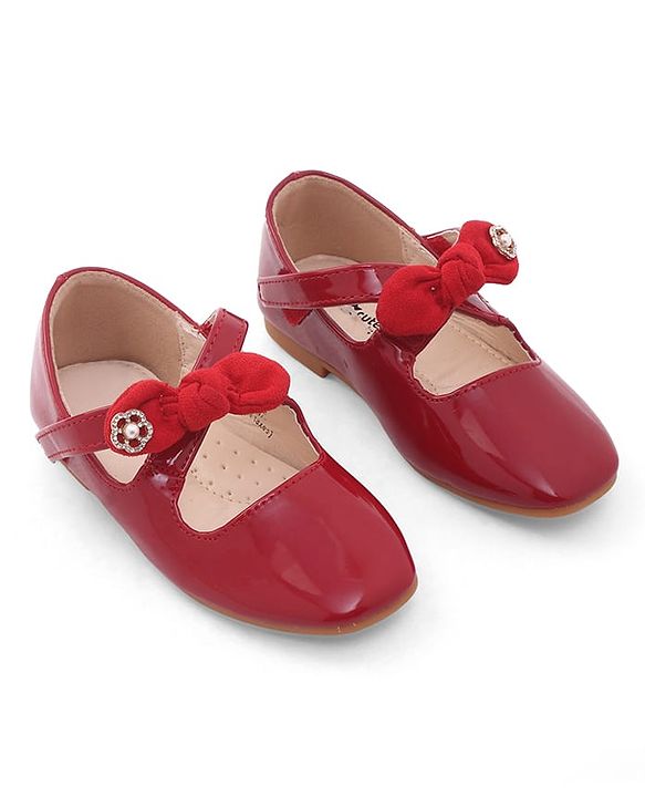 Cute Walk by Babyhug Velcro Closure Ballerina With Bow Applique - Beige