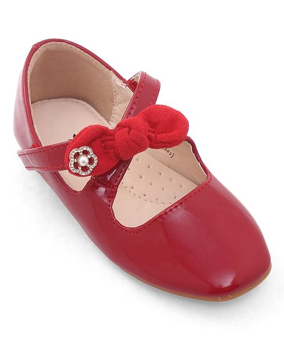 Cute Walk by Babyhug Velcro Closure Ballerina With Bow Applique - Beige