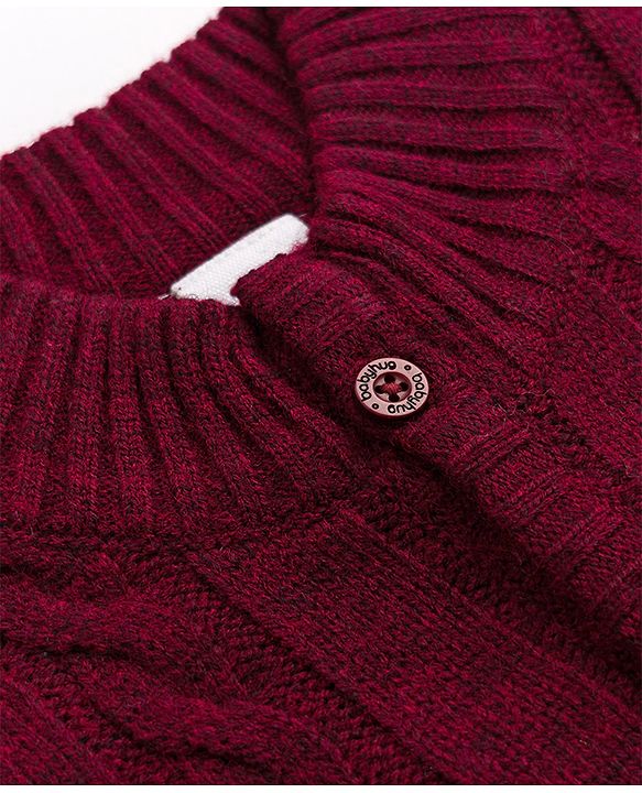 Babyhug Cable Knit Full Sleeves Pullover - Burgandy