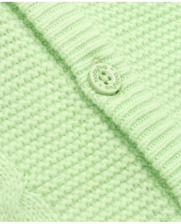 Babyhug Fur Woven Full Sleeves Hooded Winter Wear Romper With Applique - Neon Green