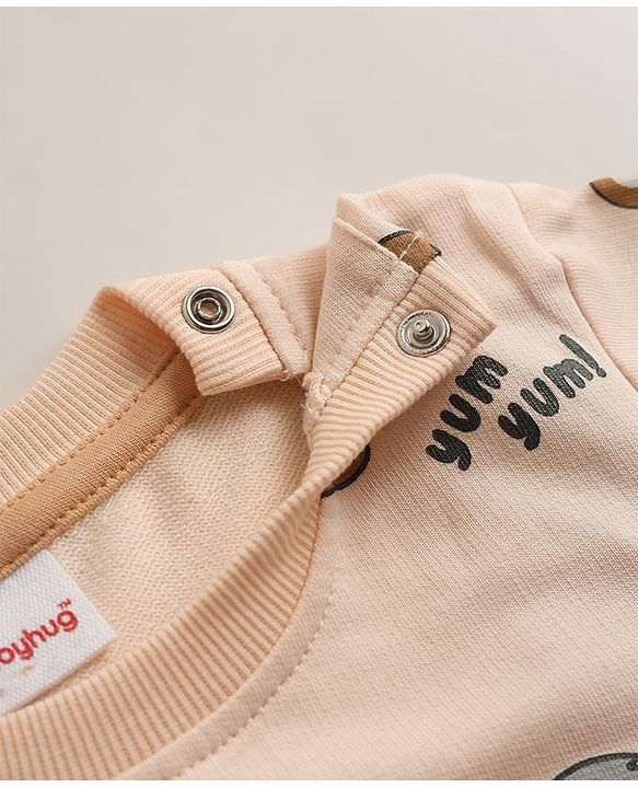 Babyhug Heavy Gauge 100% Cotton Terry Knit Full Sleeves Sweatshirts With Koala and Text Print Pack of 2 - Red & Beige