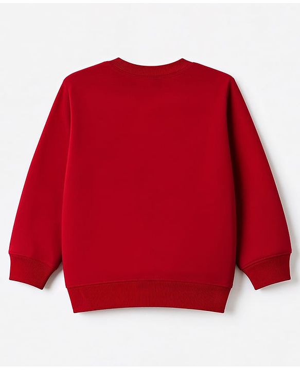 Babyhug Heavy Gauge 100% Cotton Terry Knit Full Sleeves Sweatshirts With Koala and Text Print Pack of 2 - Red & Beige