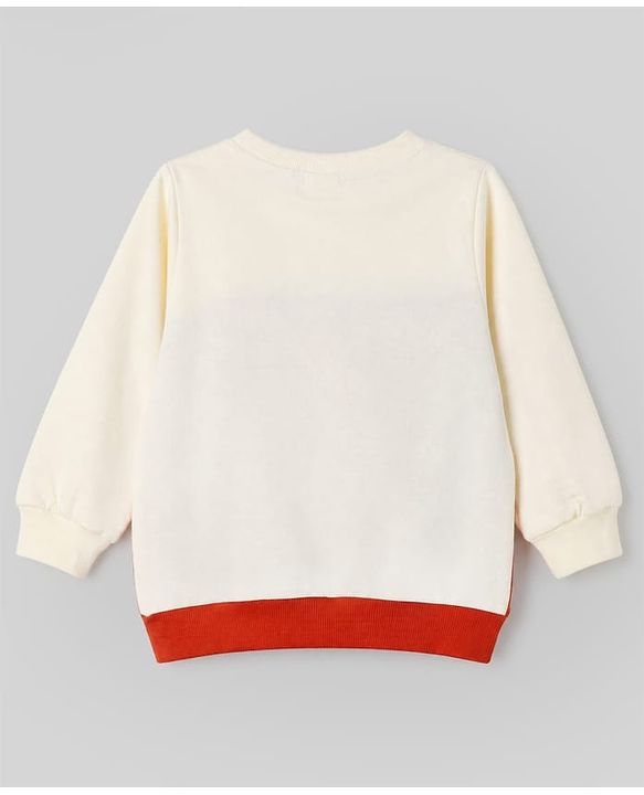 Babyhug 100% Cotton Terry Knit Full Sleeves Sweatshirts with Vehicle and Animal Print Pack of 2 - Beige & Red
