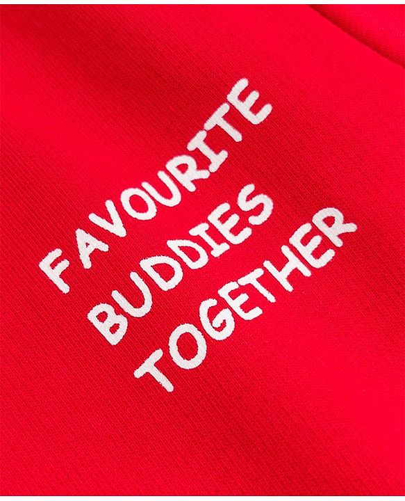 Babyhug 100% Cotton Terry Knit Heavy Gauge Sweatshirt With Full Sleeves and Penguin Print - Red