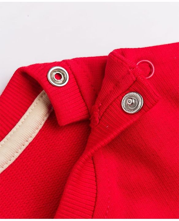Babyhug 100% Cotton Terry Knit Heavy Gauge Sweatshirt With Full Sleeves and Penguin Print - Red