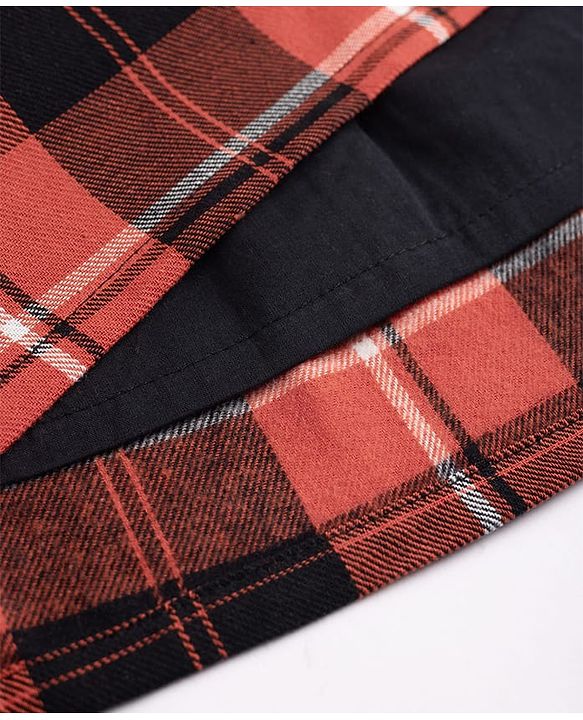 Babyhug Cotton Woven Dress with Full Sleeves and Checked Print -Red