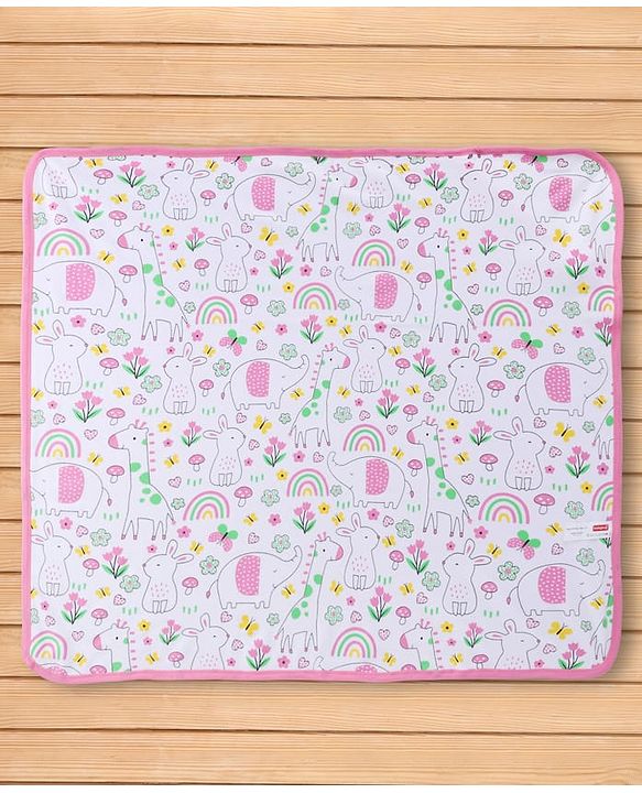 Babyhug 100% Cotton Microfiber Knit Hooded Towel With Butterfly Embroidery L 78 x B 76 cm - Pink
