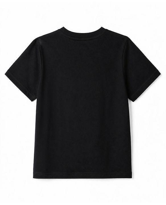Pine Kids Cotton Knit Half Sleeves T-Shirt & Pyjama Night Suit with Aircraft Print - Black