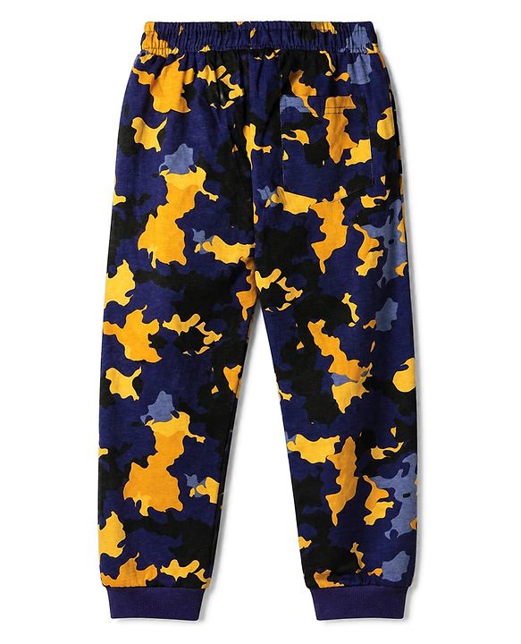 Pine Kids Cotton Knit Full Sleeves T-Shirt & Pyjama Night Suit with Army Fighter Print - Yellow