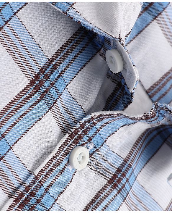 Pine Kids Cotton Woven Full Sleeves Checks Shirt - White