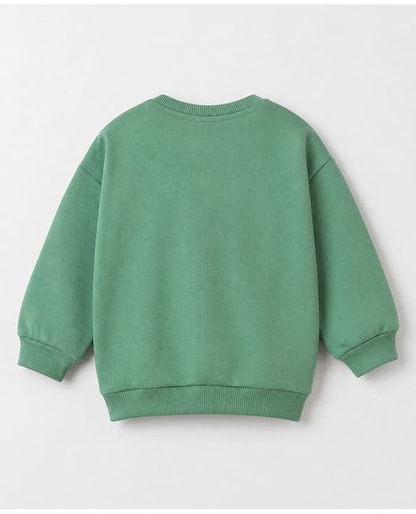 Babyhug Disney 100% Cotton Knit Full Sleeves Drop Shoulder Sweatshirts with Mickey Mouse Print in Blue & Green Pack of 2