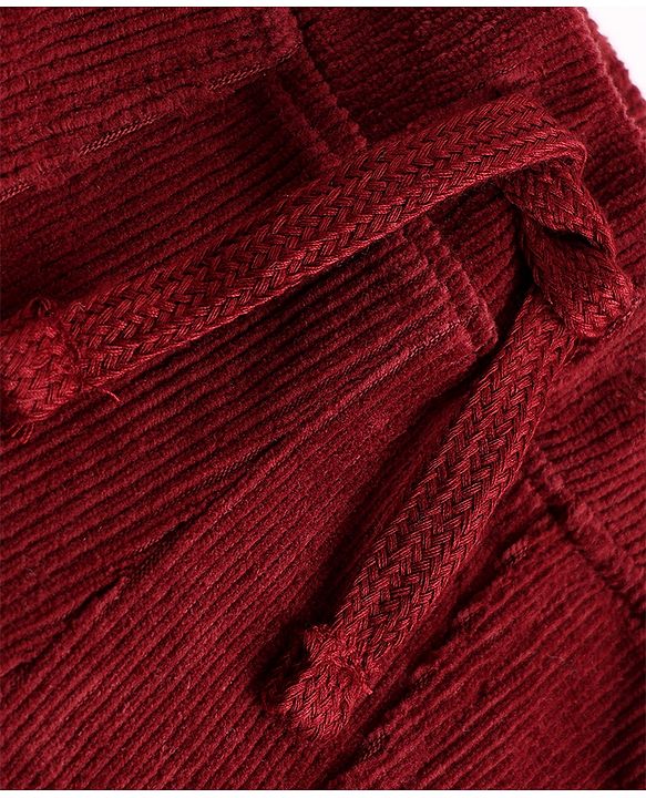 Babyhug 100% Cotton Knit Corduroy Pants with Full Length - Maroon