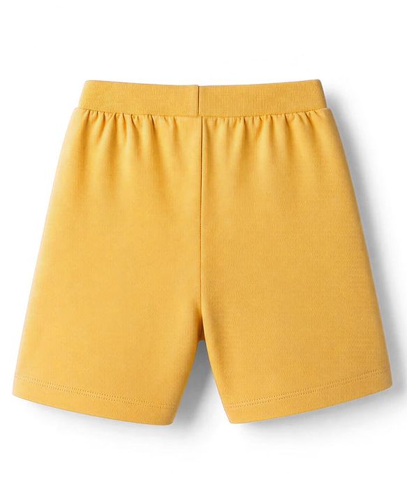 Babyhug 100% Cotton Jersey Knit Mid Thigh Vehicles Printed Shorts Pack Of 3 - Blue Yellow & Black
