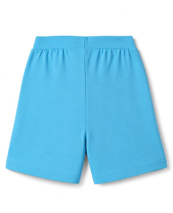 Babyhug 100% Cotton Jersey Knit Mid Thigh Happy Today Printed Shorts With Tape Detailing Pack Of 3 - Light Green Rust Orange & Blue