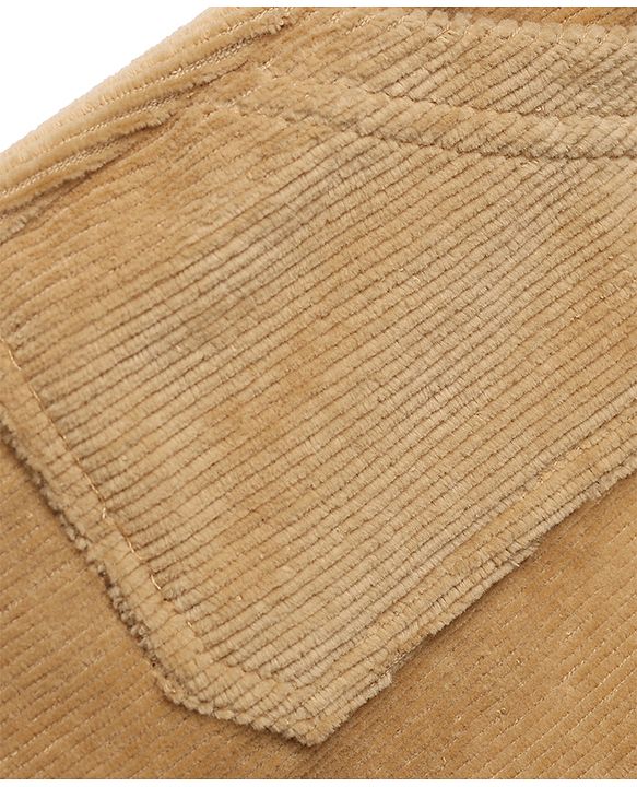 Babyhug Corduroy 100% Cotton Knit Full Length Solid Pant - Khaki