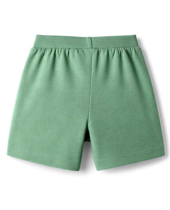 Babyhug 100% Cotton Jersey Knit Mid Thigh Little Dino Club Printed Shorts Pack Of 2 - Blue & Green
