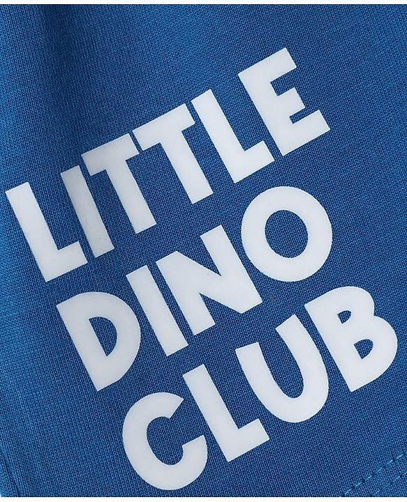 Babyhug 100% Cotton Jersey Knit Mid Thigh Little Dino Club Printed Shorts Pack Of 2 - Blue & Green
