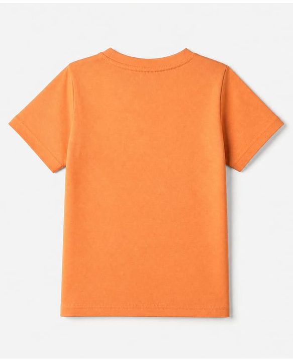 Pine Kids Cotton Knit Half Sleeves T-Shirt & Pyjama Night Suit with Thunder Striker Print - Orange