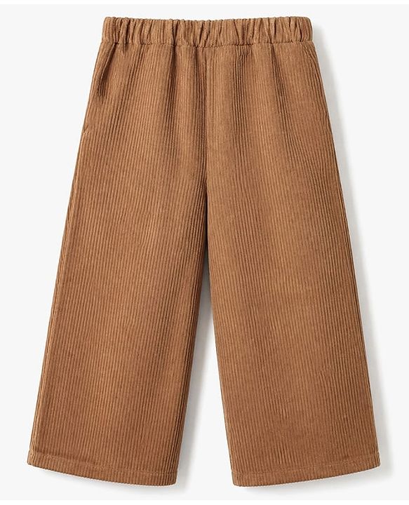 Babyhug Knit Full Length Solid Corduroy - Brown