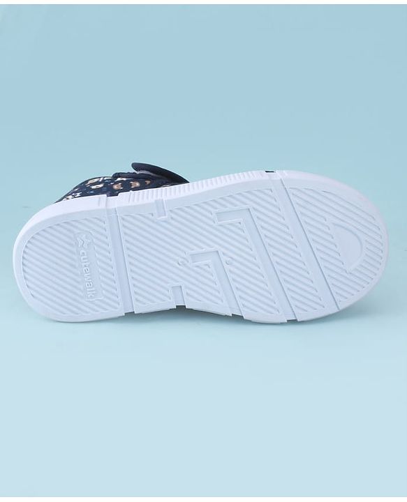 Cute Walk by Babyhug Velcro Closure Bear Printed Sandal With Applique - Navy Blue