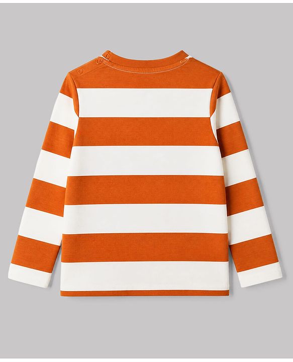 Pine Kids Cotton Knit Full Sleeves Striped T-Shirt & Pyjama Night Suit with Chill Mode Print - White