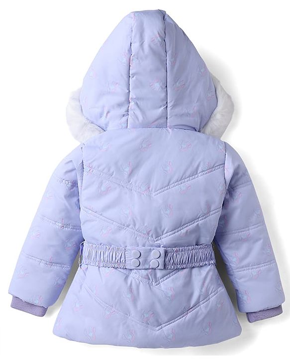 Babyhug Disney Woven Padded/Quilted/ Winter Jacket with Full Sleeves and Minnie Mouse Patch in Pink for 9-12 Months