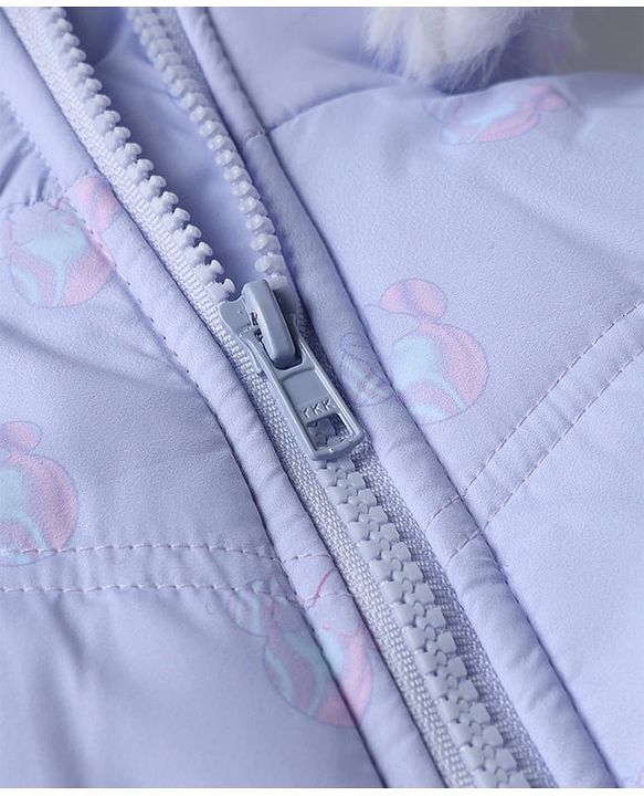 Babyhug Disney Woven Padded/Quilted/ Winter Jacket with Full Sleeves and Minnie Mouse Patch in Pink for 9-12 Months