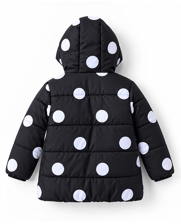 Babyhug Disney Woven Winter Jacket with Full Sleeves and Minnie Mouse Print in Black for 9-12 Months