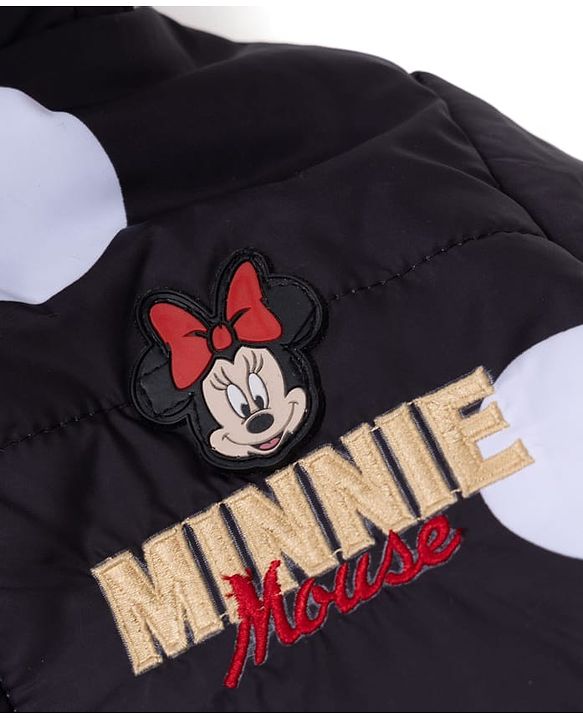Babyhug Disney Woven Winter Jacket with Full Sleeves and Minnie Mouse Print in Black for 9-12 Months