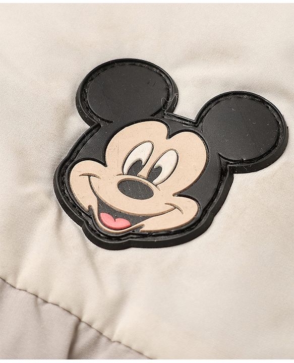 Babyhug Disney Padded Winter Jacket with Full Sleeves and Mickey Mouse Graphic - Beige