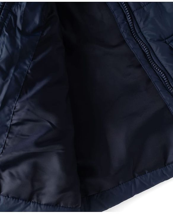 Pine Kids Marvel Woven Full Sleeves Padded Hooded Winter Jacket with Spiderman Badge - Navy Blue