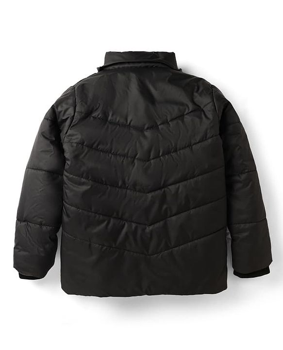Pine Kids Lucas Woven Hooded Padded Jacket with Full Sleeves and Marvel Badge - White