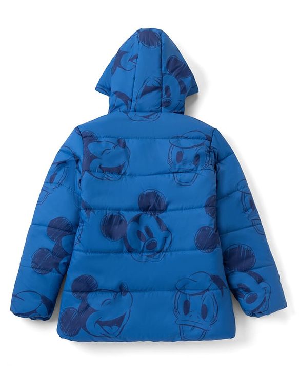 Pine Kids Disney Woven Winter Jacket with Full Sleeves and Mickey Mouse Print in Blue for 5-6 Years